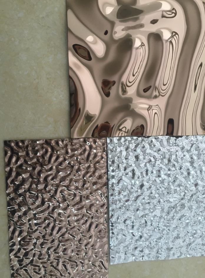 Customized 304 board golden ceiling wall water ripple stainless steel plate decorative stainless steel plate