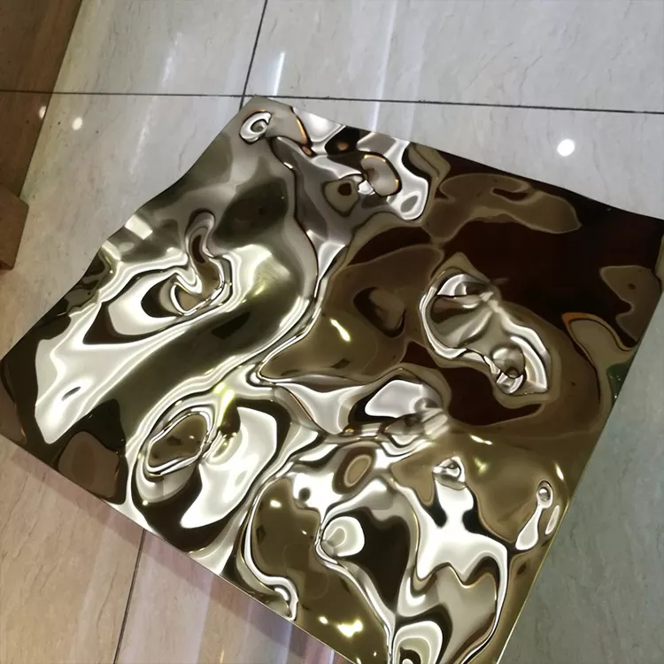 Customized color stainless steel wall panels ceiling decoration water ripple stainless steel panels metal decorative wall panels